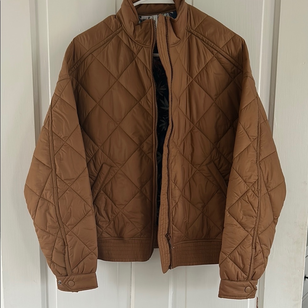 Travis Mathew Quilted Bomber Jacket in Brown